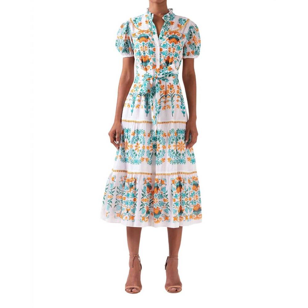 NEW CELINA MOON pippa midi dress in fern noura